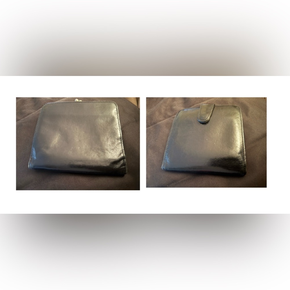 VINTAGE Coach Black Leather Kiss Lock Wallet - Picture 6 of 9